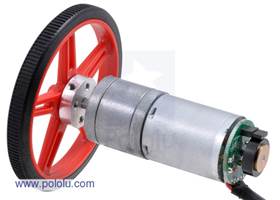 25D mm metal gear motor with 48 CPR encoder and Pololu 60x8mm wheel
